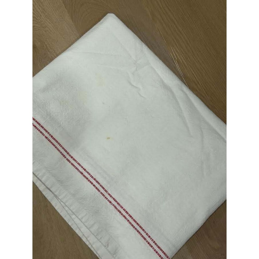 Hearth & Hand Magnolia White Red Striped Cotton Tablecloth Farmhouse 57X80 Spots